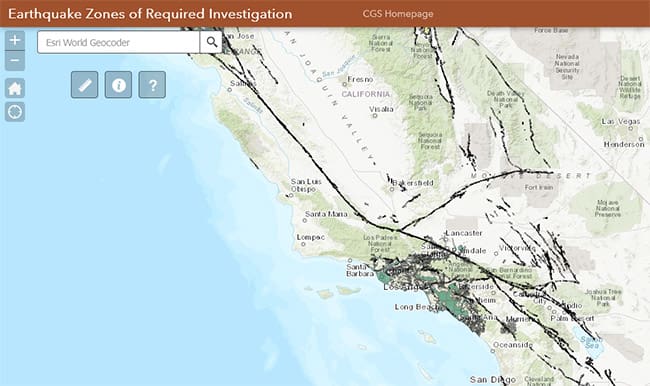  California Geological Survey California Earthquake Hazard Map