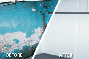 Basement before and after