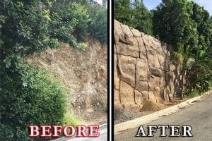 Stone Wall Before and After Second Picture
