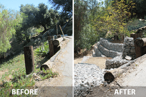 Retaining Wall Before and After