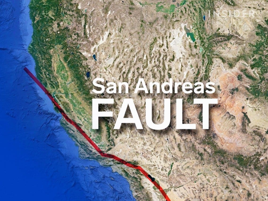 Ridgecrest earthquakes along San Andres Fault