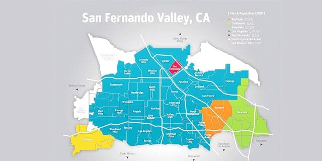 San Fernando Valley CA Map San Fernando Valley CA Map